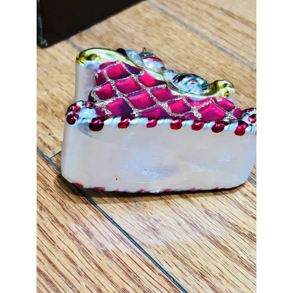 mercury‎ glass sleigh ornament